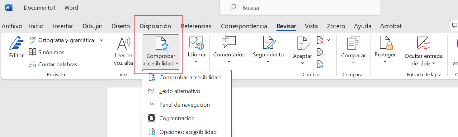 Icona accesibilitat de word